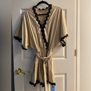 CUPSHE beige romper, size medium, NWT